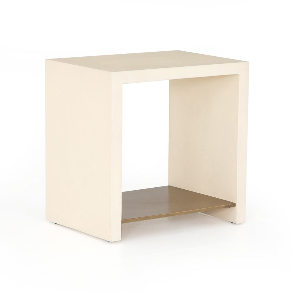 Hugo End Table, Parchment White